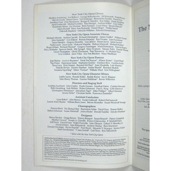 New City Opera Stagebill 1993 Midsummer Marriage Nino Warren Elizabeth Futrol - Picture 5 of 7